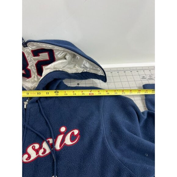 Vintage Disney Classic Mickey Fleece Jacket w/ Hood Women’s Sz. L Blue & White - Picture 11 of 13